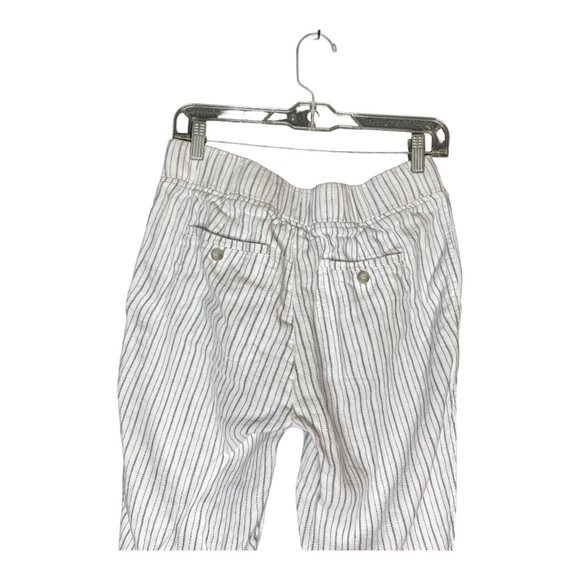 Athleta Bali Linen Striped Cuffed Ankle Pants Size 8T - Picture 4 of 8